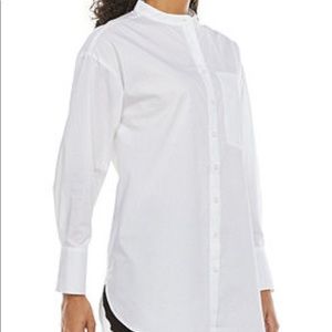 Worthington Womens Long Sleeve Oversized Button-Down Shirt Petite Large